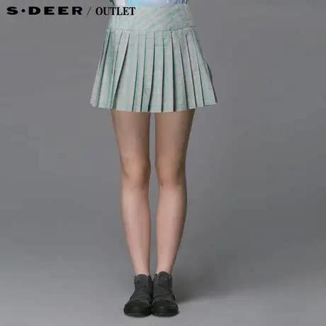 sdeer圣迪奥2014新款夏装女装学院风果绿系半身裙2681308图片