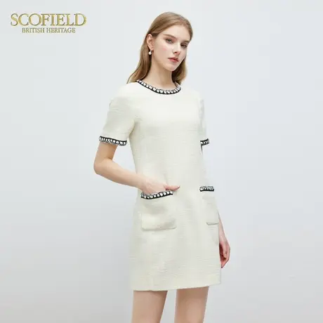 【小香风】Scofield女装圆领粗花呢连衣裙短裙子2024春夏新款图片