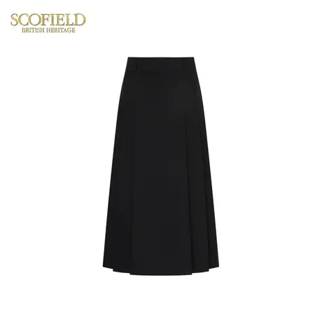 【含羊毛】Scofield女装高腰半身裙A字中长复古裙子2024春季新款图片