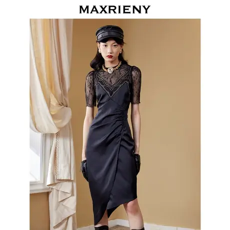 MAXRIENY吊带蕾丝两件套裙秋设计感包臀连衣裙图片