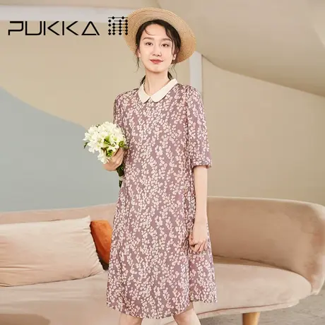 蒲PUKKA商场同款苎麻连衣裙女夏季新款设计感时尚减龄裙子图片