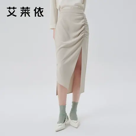 艾莱依商场同款半身裙女夏2023新款不规则设计感小众开衩辣妹裙子商品大图