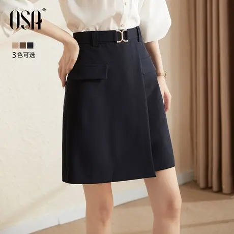 OSA欧莎高腰不规则时尚短裙小个子显瘦半身裙秋季女装2022年新款商品大图