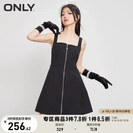 【买5免1】ONLY奥莱2023春夏新款时尚短款A字吊带连衣裙女图片
