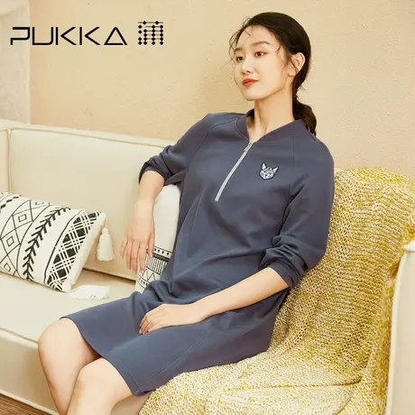 蒲PUKKA 女装棉质连衣裙秋季新款运动休闲设计感裙商场同款图片