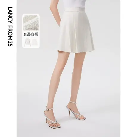 朗姿法式小香风高腰显瘦流行洋气时尚a字短裙2023春季新款半身裙图片
