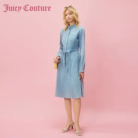 Juicy Couture橘滋2024早春日穿搭新款刺绣衬衫气质连衣裙子女装图片