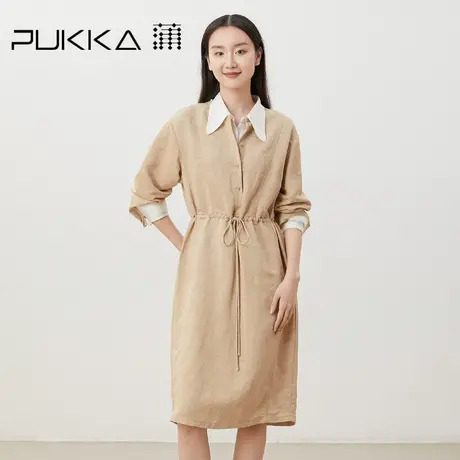 蒲PUKKA   独家设计高级感连衣裙2023新品宽松显瘦可收腰女裙子图片