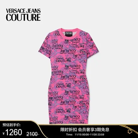 【限时优惠】VERSACE JEANS COUTURE 女士Logo Couture T恤连衣裙商品大图