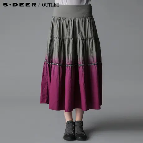 sdeer圣迪奥2014新款夏装女装民族风渐变长裙2681101图片