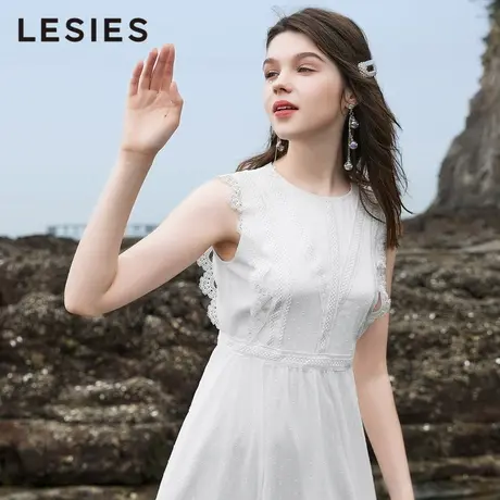 蓝色倾情夏装新款女装 时尚法式小众连衣裙女白色仙女雪纺裙子图片