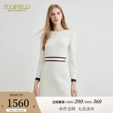 【小香风】Scofield女装优雅气质收腰长袖连衣裙2023秋冬新款图片