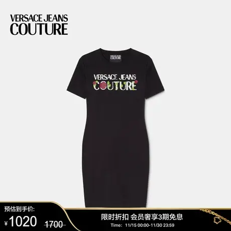 【甄选折扣】VERSACE JEANS COUTURE 女士Roses Logo T恤连衣裙商品大图